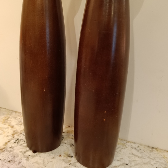 MCM Vintage Wood Salt Shaker & Peppermill Made in Japan 10.5" High - Picture 5 of 16